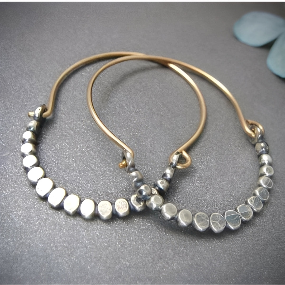 Bella – Boho Silberne Kubische Ohrringe