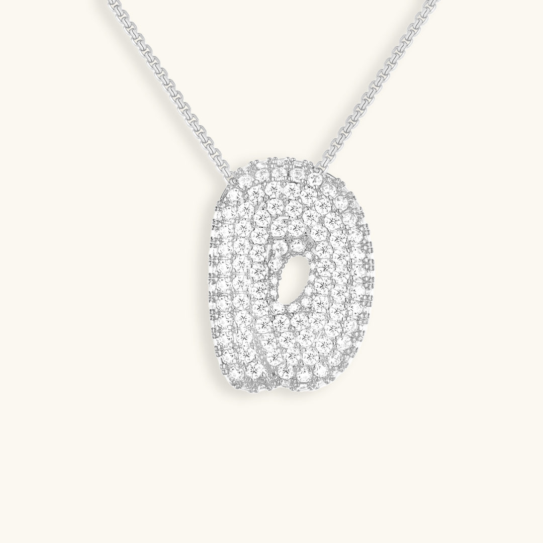 Bubble Initial Diamant Halskette