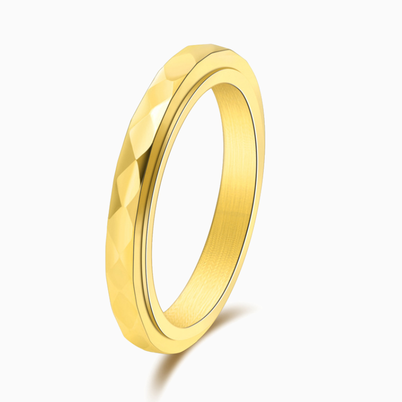 Nadia – Fidget-Dreh-Ring mit fein gehämmerter Band
