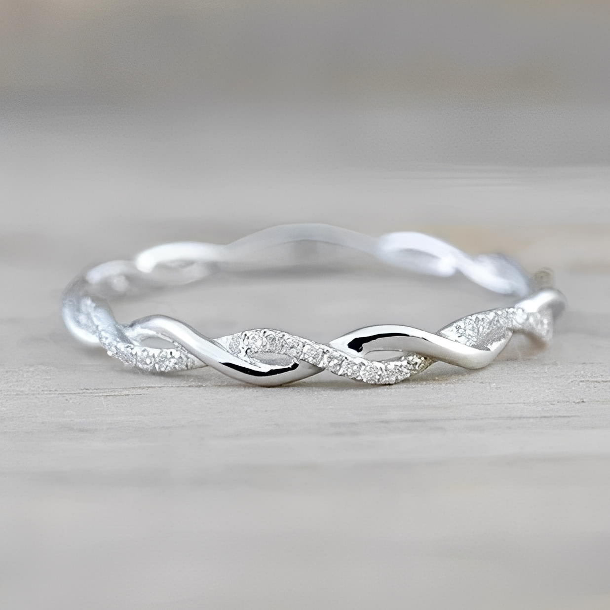 Adrien – Gedrehter Ring Silber & Gold