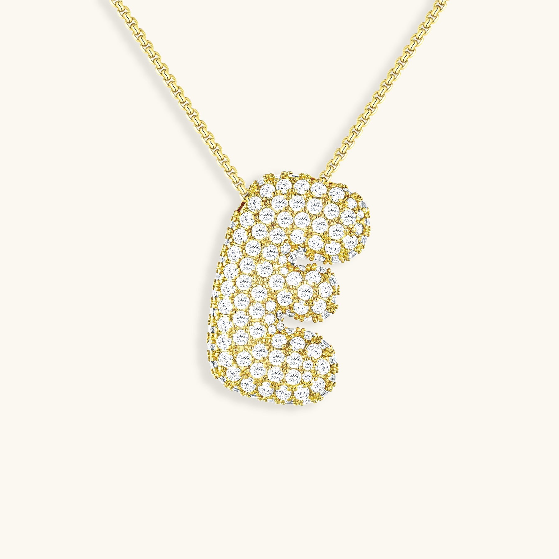 Bubble Initial Diamant Halskette