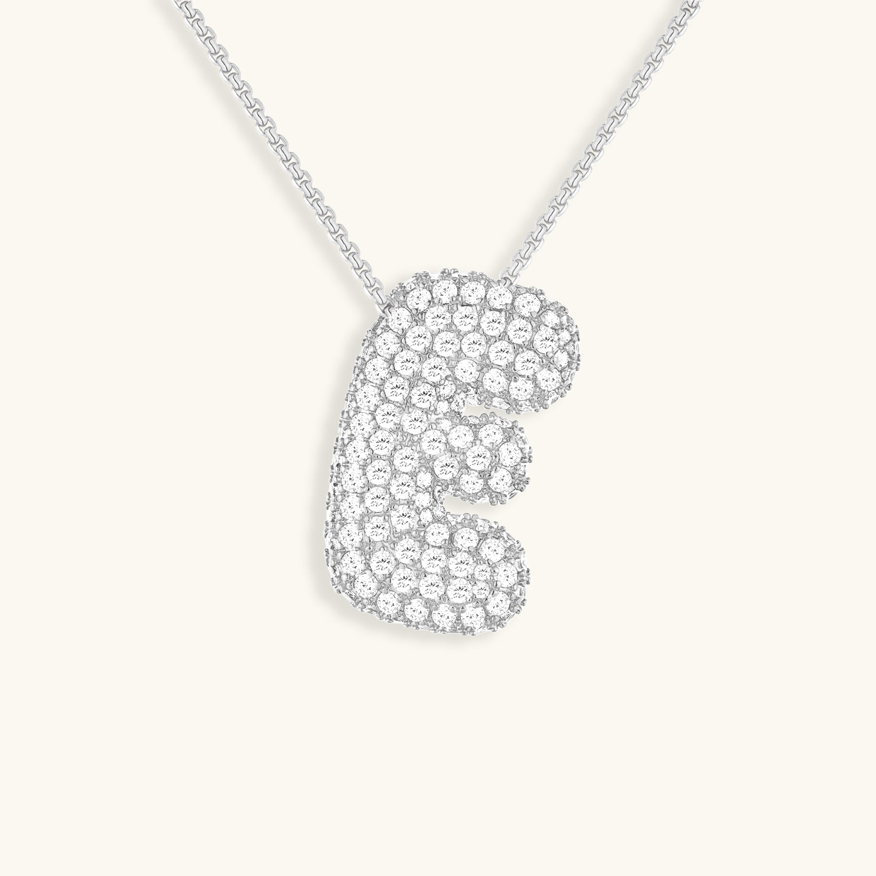 Bubble Initial Diamant Halskette
