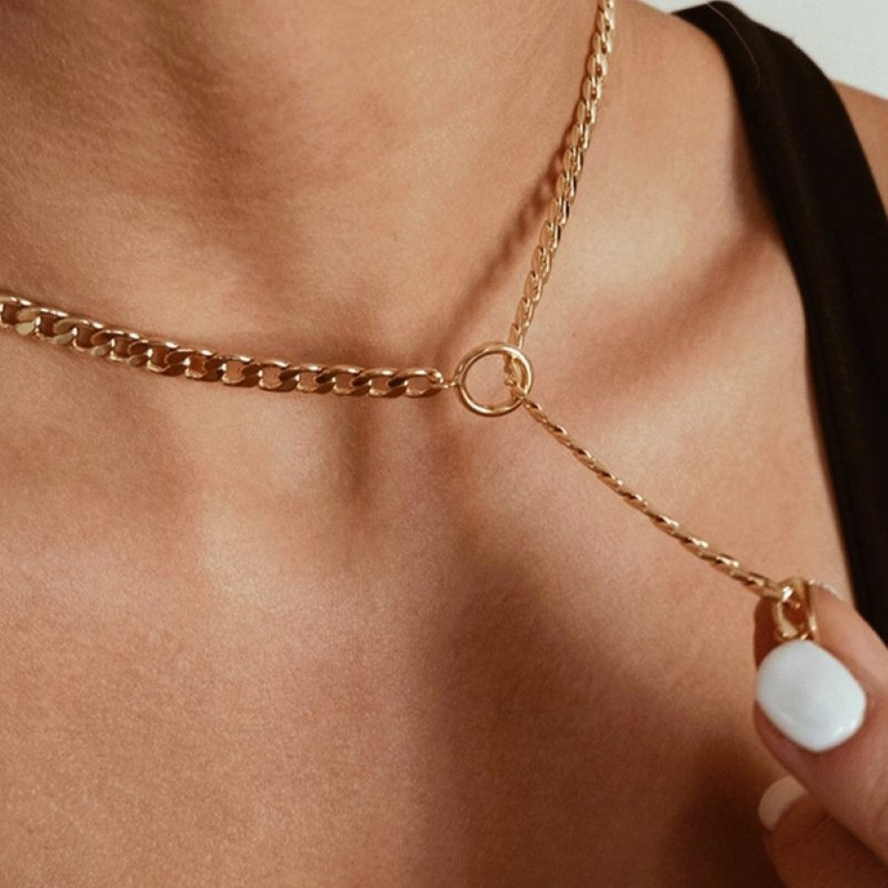 Doppelkette - Kubanische und Perlenkette