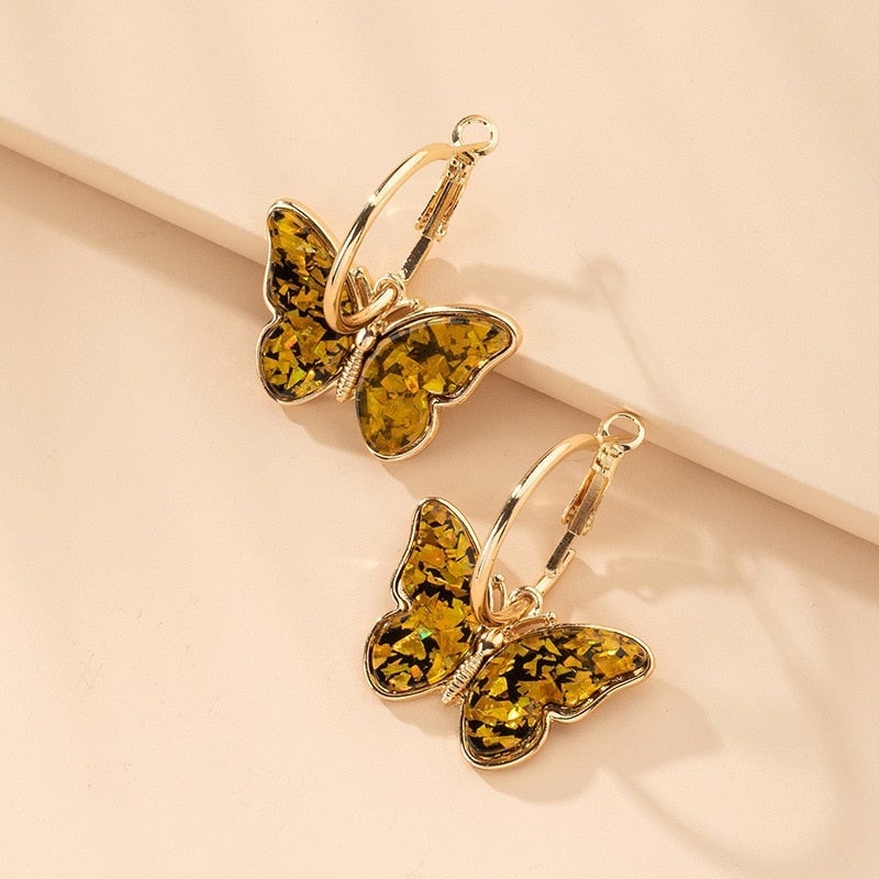 Maribelle – Ohrringe Schmetterling mit Emaille und Kristallen