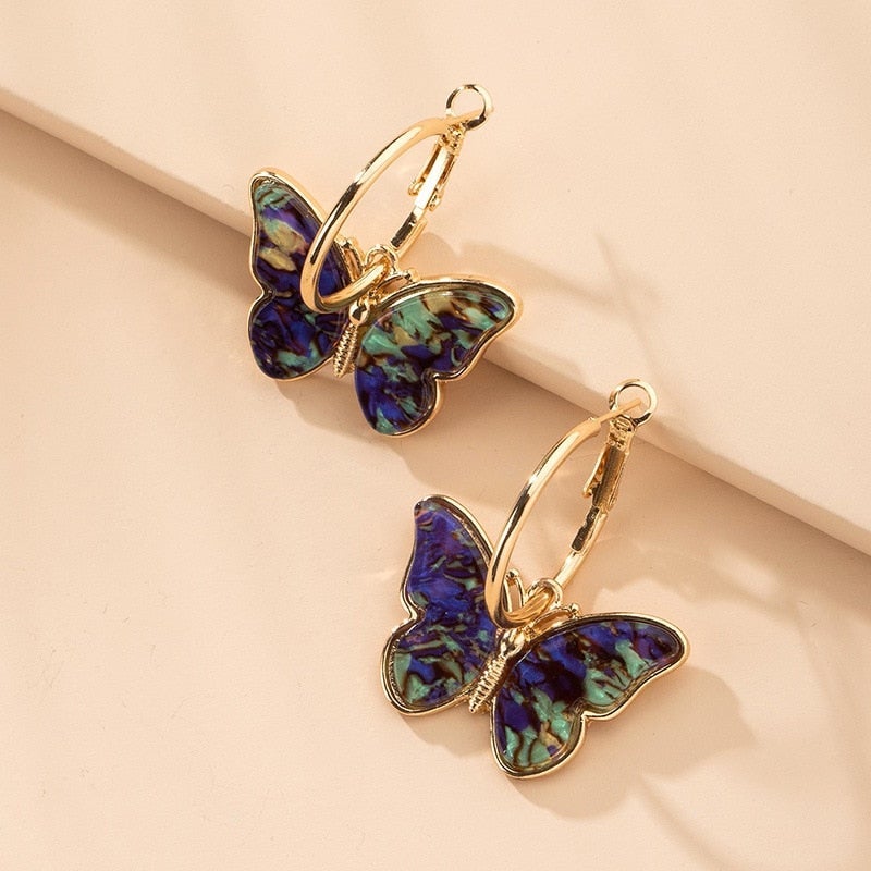 Maribelle – Ohrringe Schmetterling mit Emaille und Kristallen