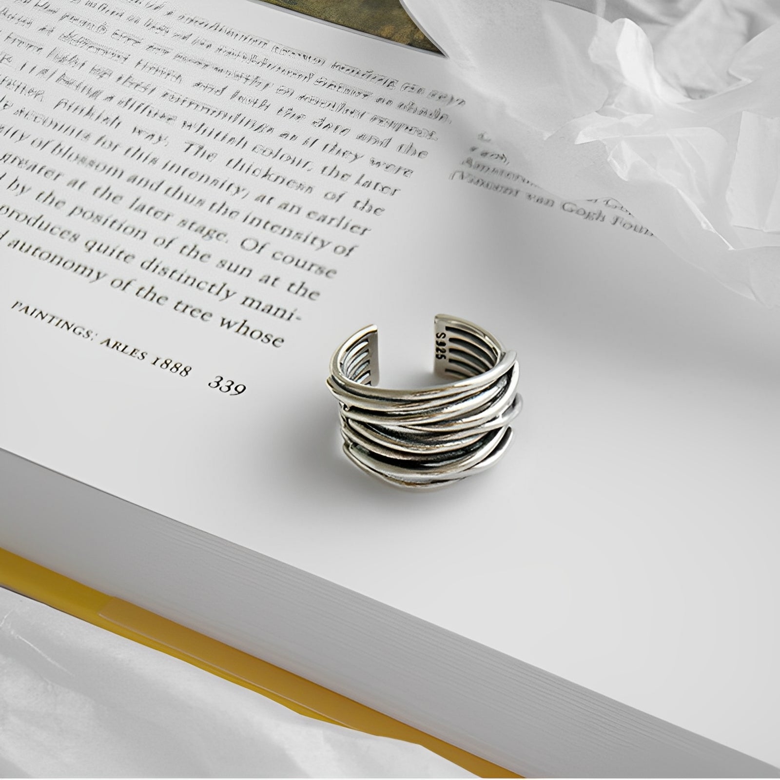 Alma – Verstellbarer Überlagerter Ring aus 925 Sterlingsilber