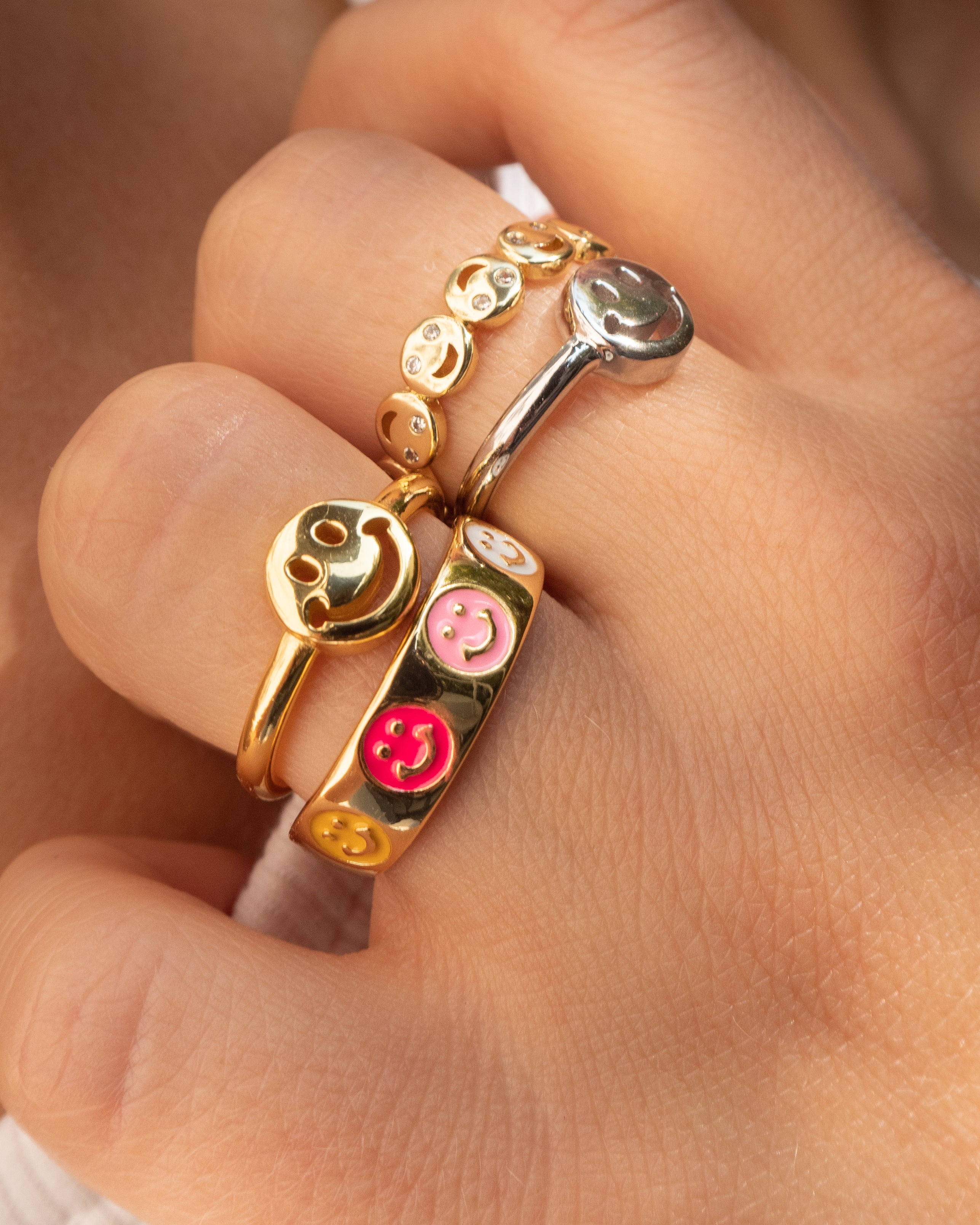 Smiley - Farbiger Lächelring