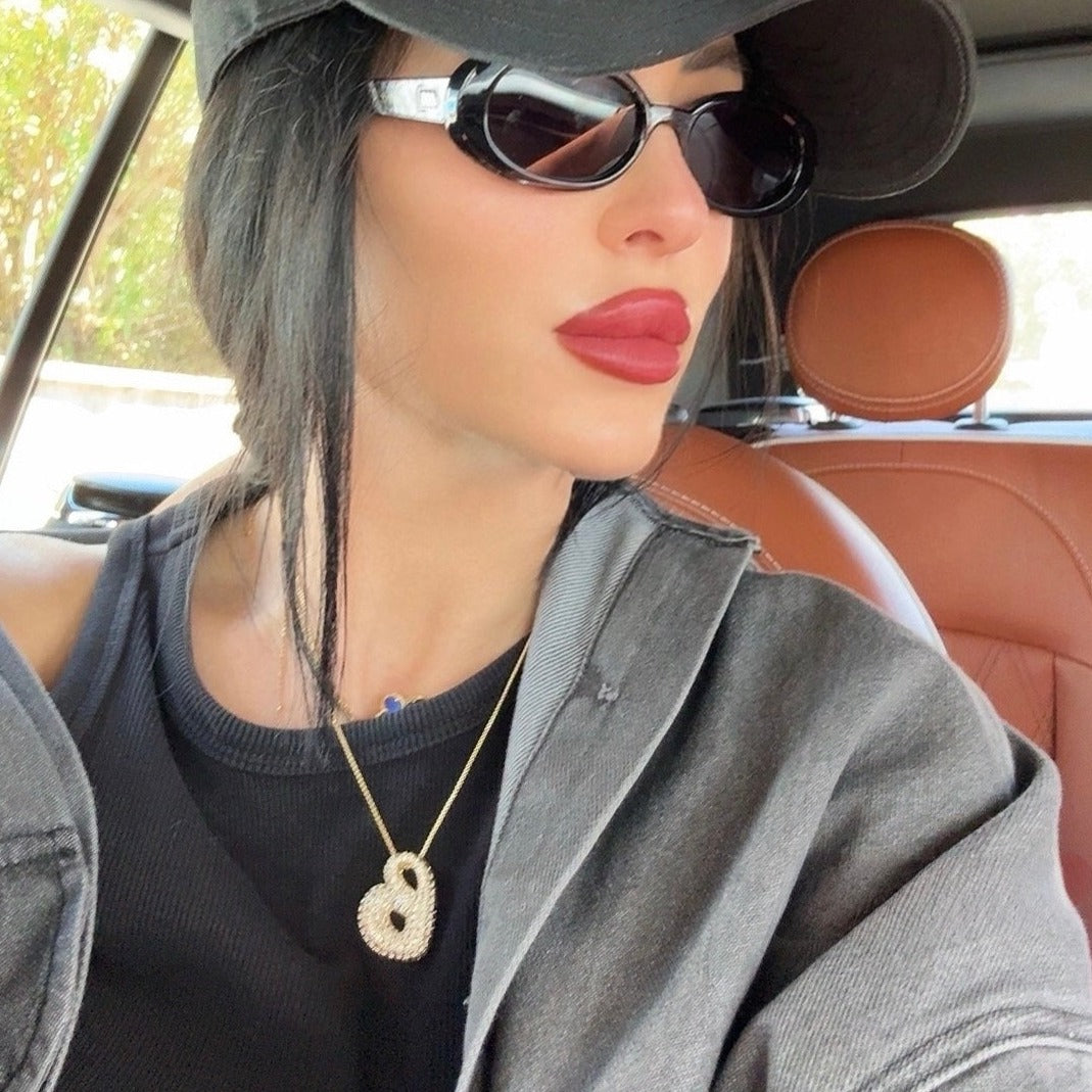 Bubble Initial Diamant Halskette