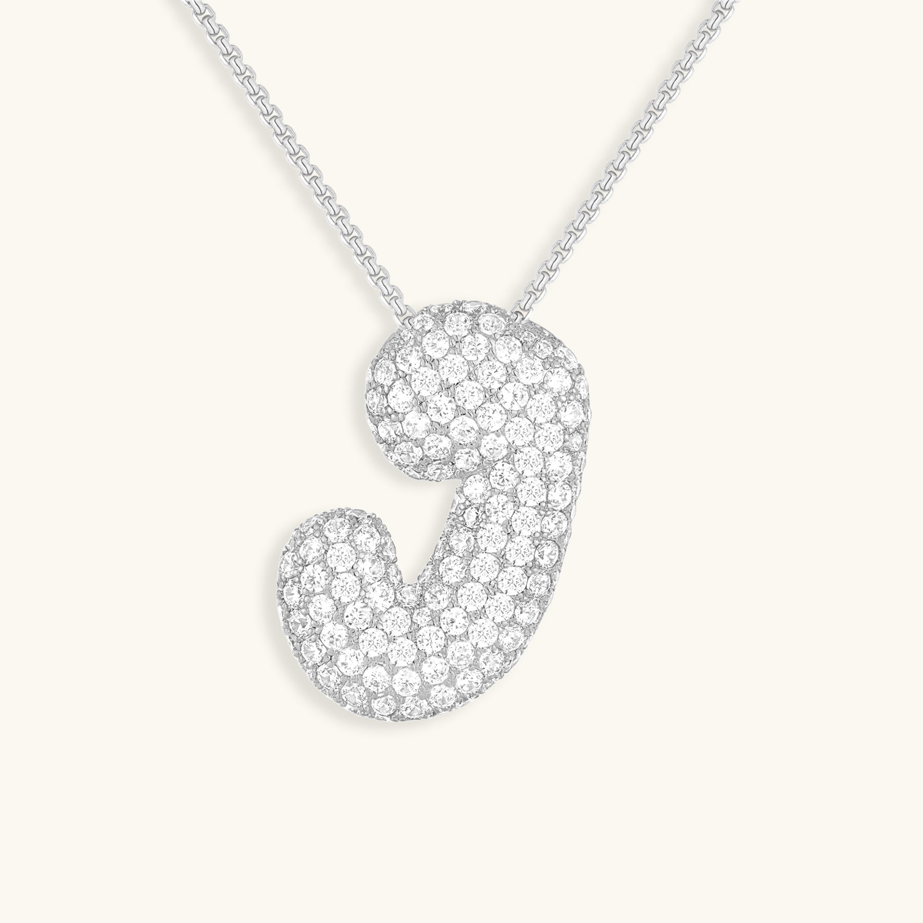 Bubble Initial Diamant Halskette