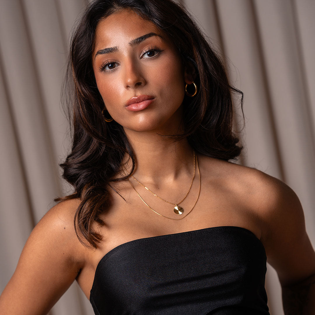 Yuna – Runde Sonnenhalskette Vergoldet 18K