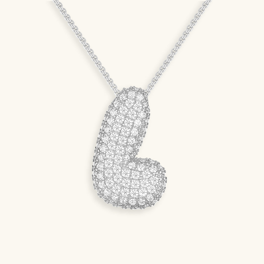 Bubble Initial Diamant Halskette