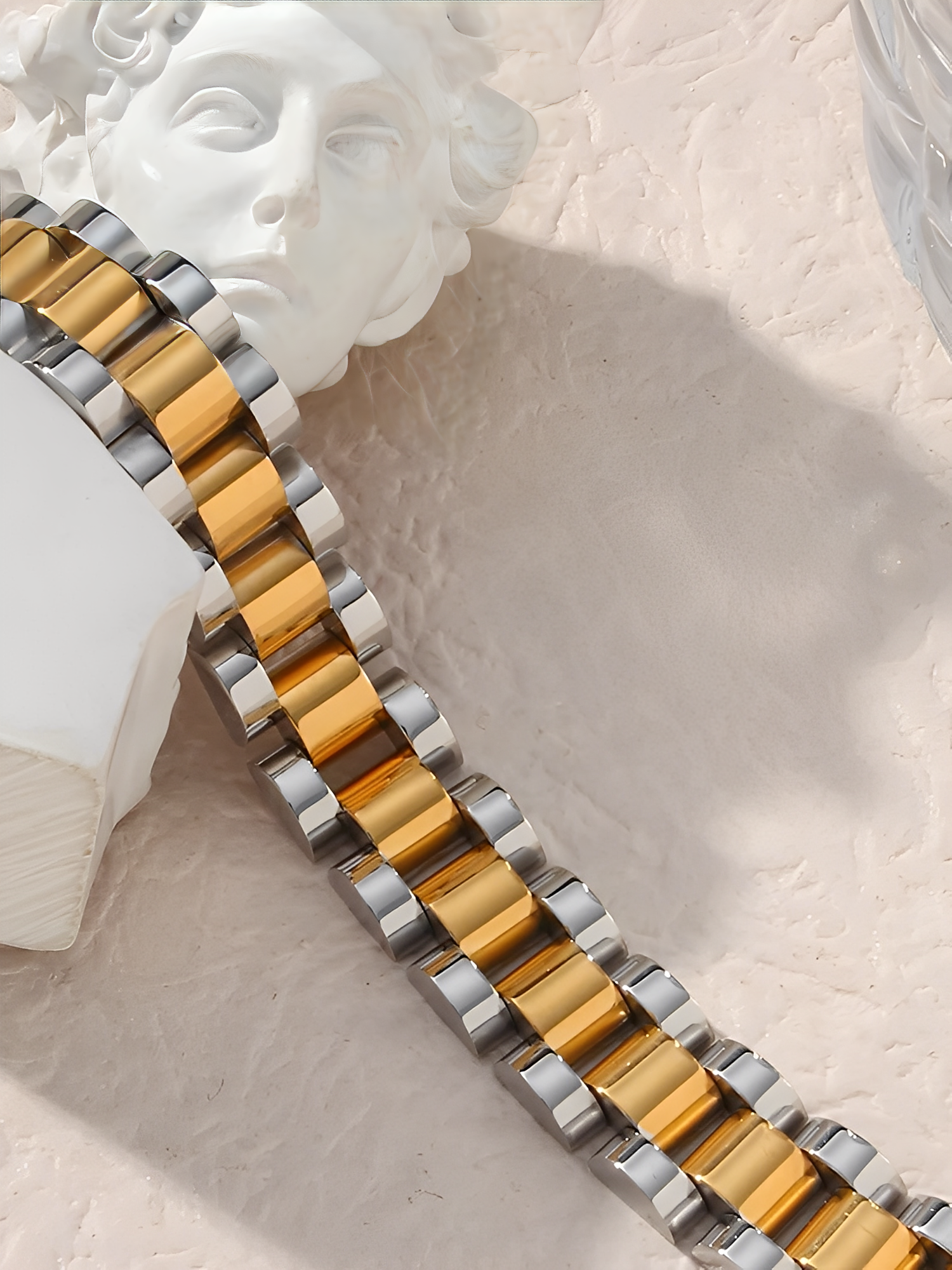 Nora – Armband Groß mit Gliedern Gold-Silber