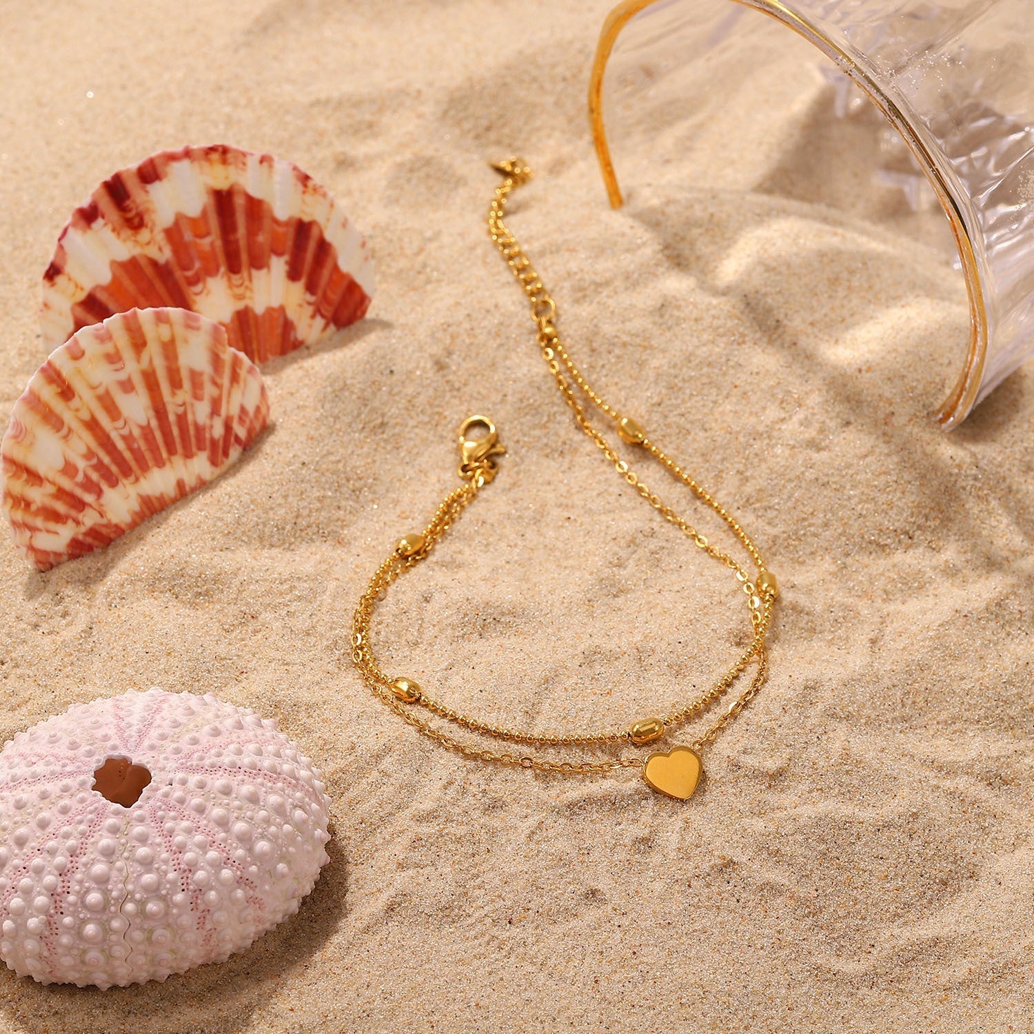 Rowena – Elegante Vergoldete Knöchelkette