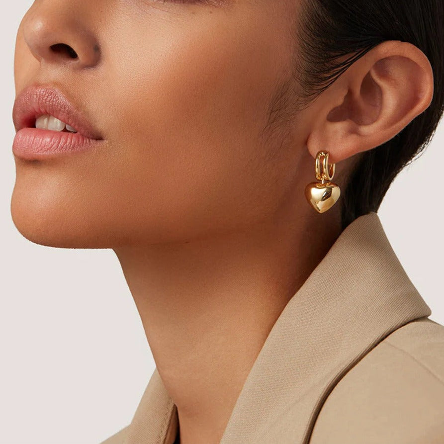 Audrey - Herz-Ohrringe aus Gold