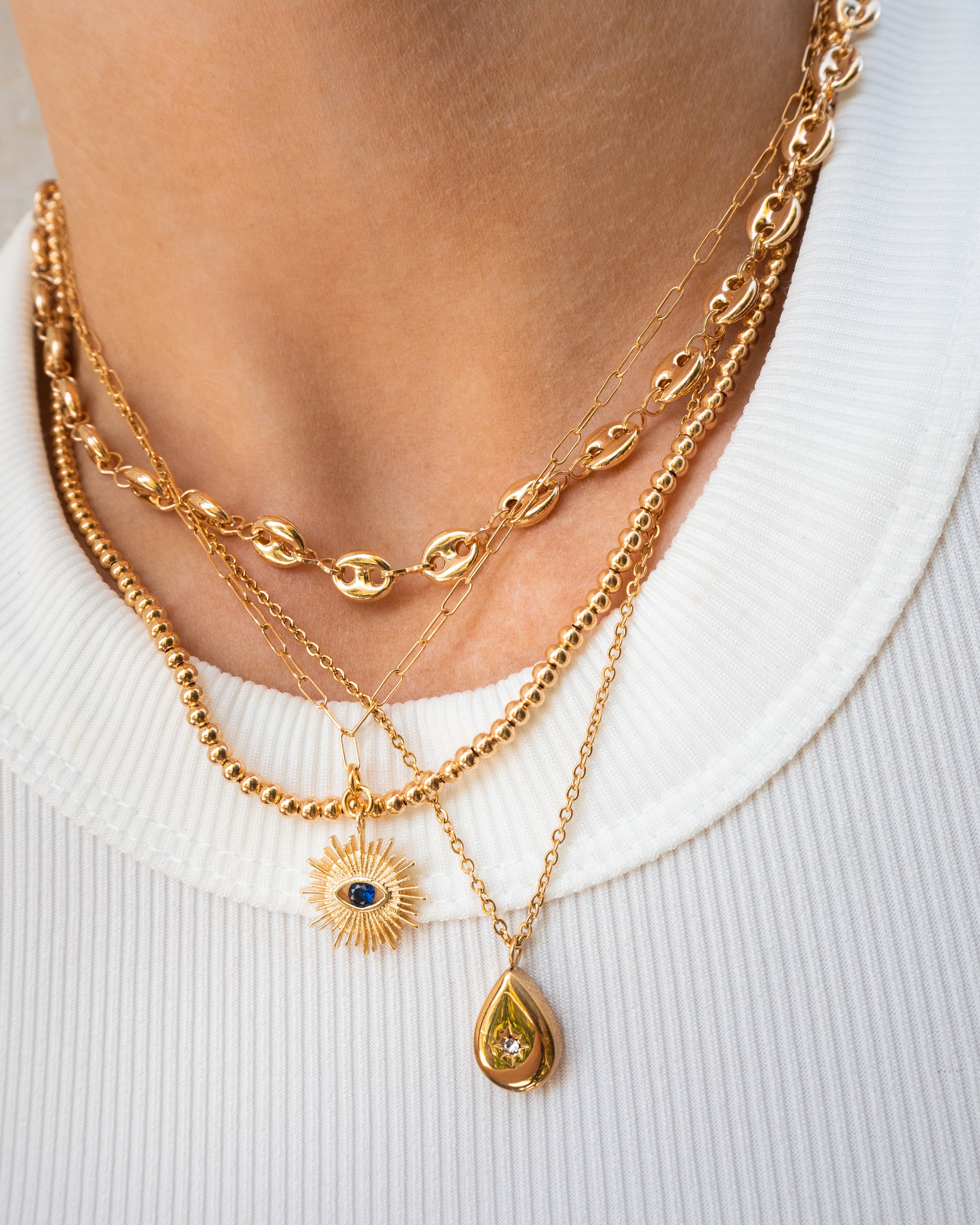 Ovale Kette Layering Halskette