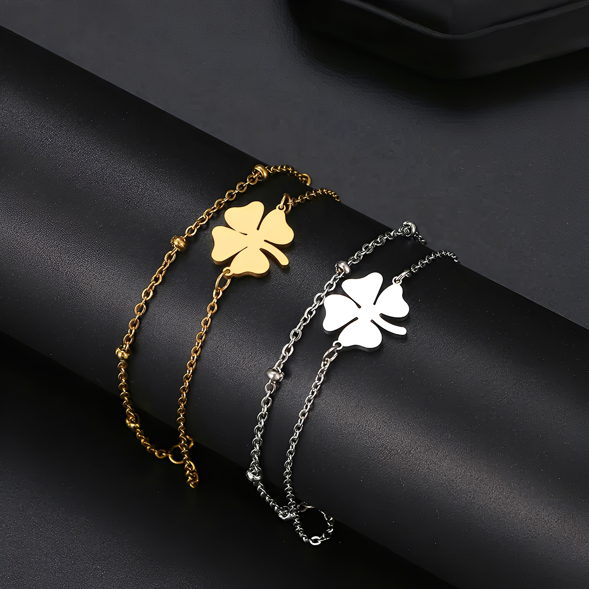 Sanya – Armband Klee Gold & Silber