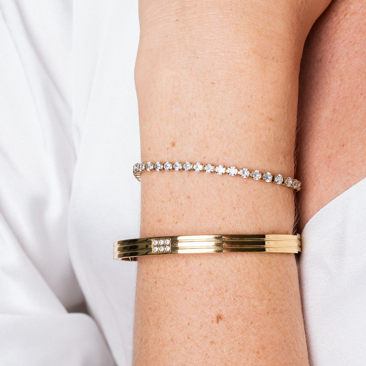 Alina – Armband Kette Tennis Gold