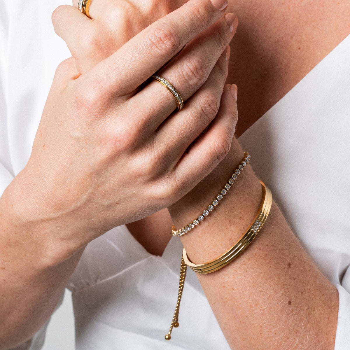 Alina – Armband Kette Tennis Gold