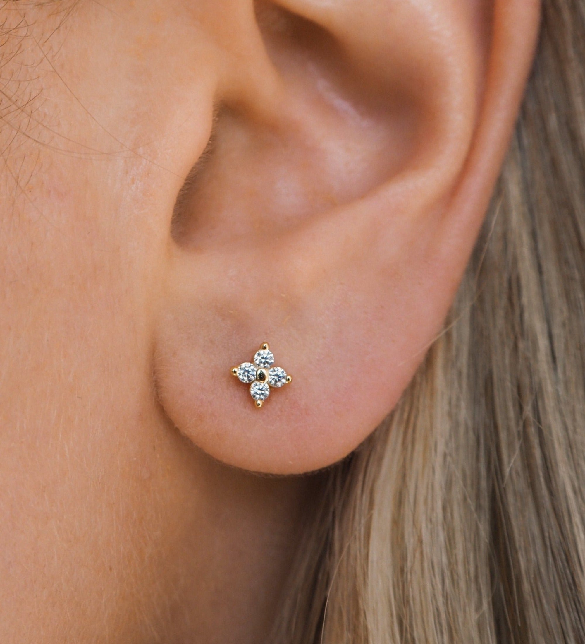 Raye - Gold Kristall Ohrstecker