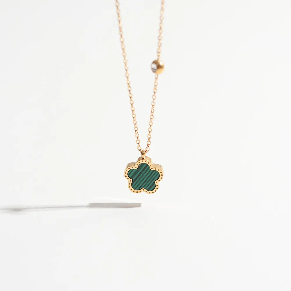 Fünfblättriges Kleeblatt - Kleeblumen-Halskette