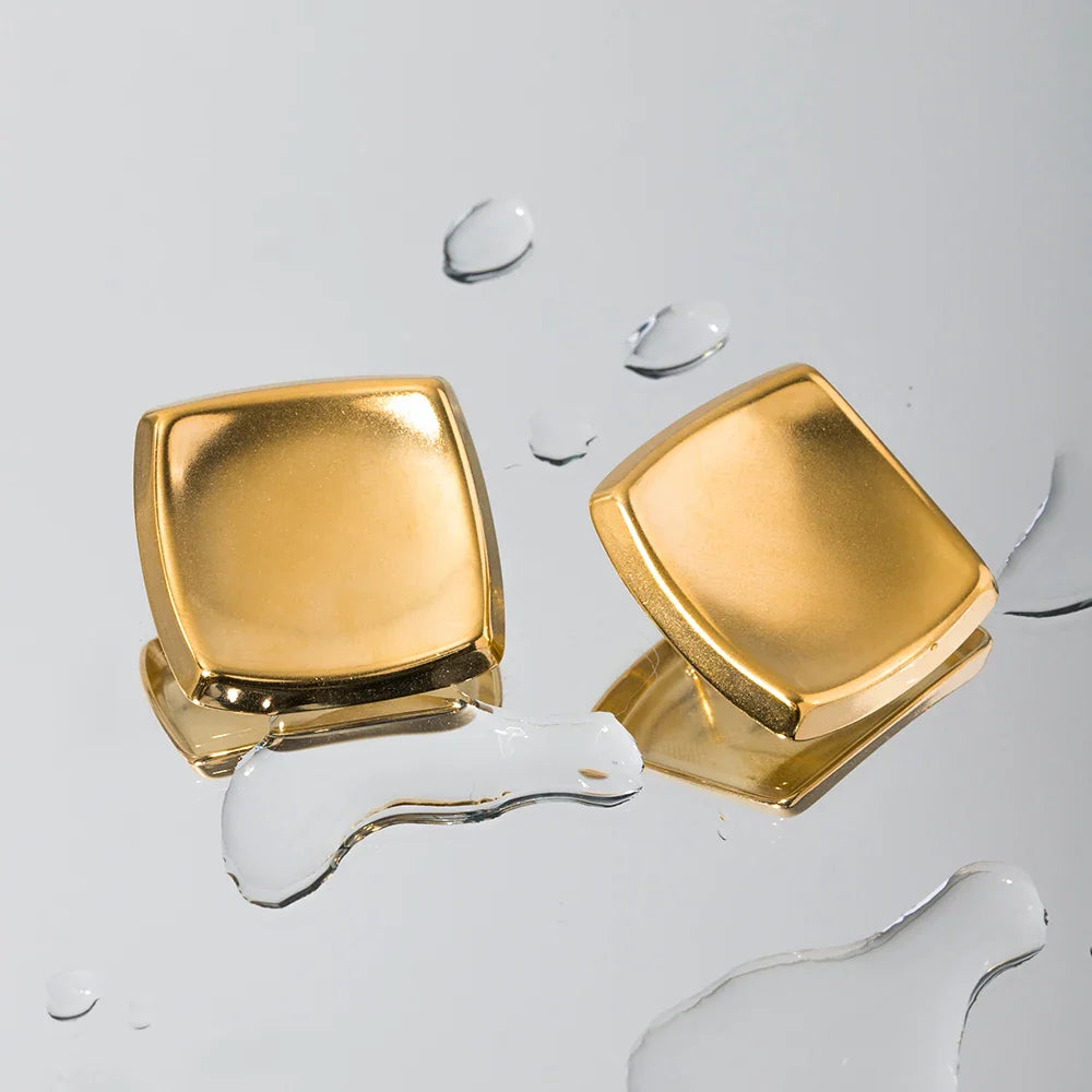 Poppy - Goldene quadratische Ohrringe