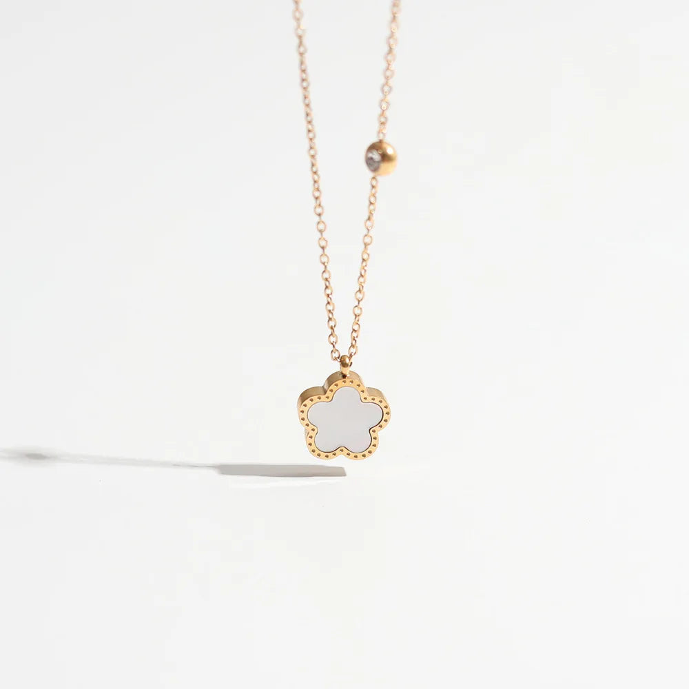 Fünfblättriges Kleeblatt - Kleeblumen-Halskette