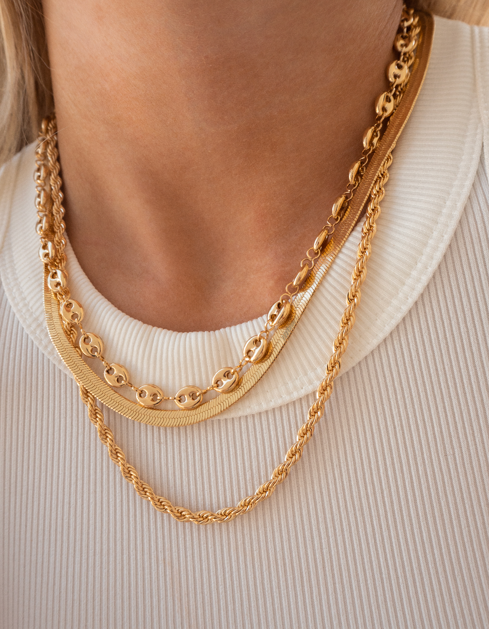 Ovale Kette Layering Halskette