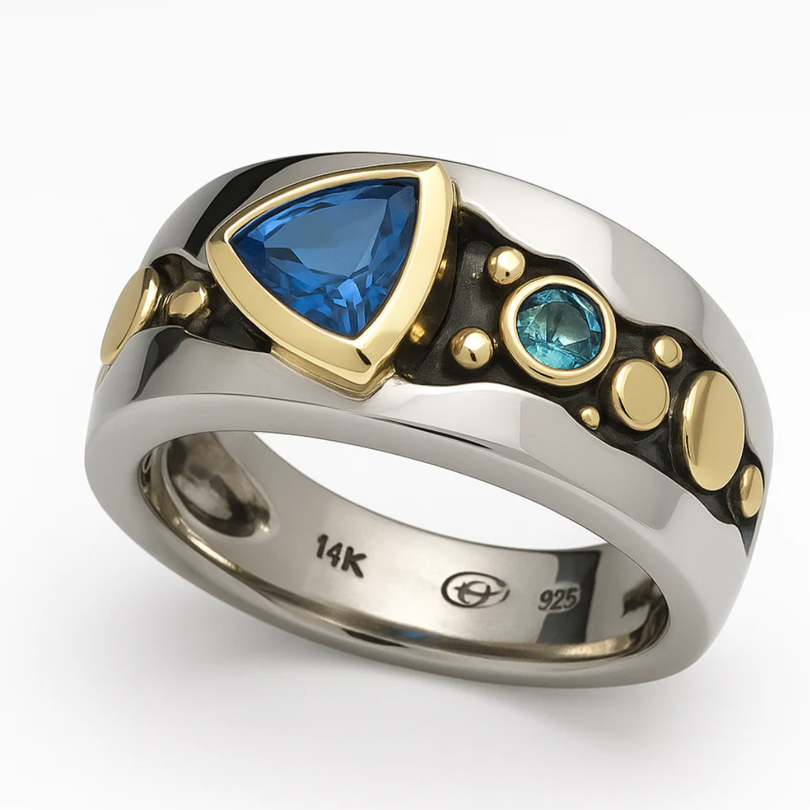 Janice – Bohème Vintage Ring mit Blauem Zirkon