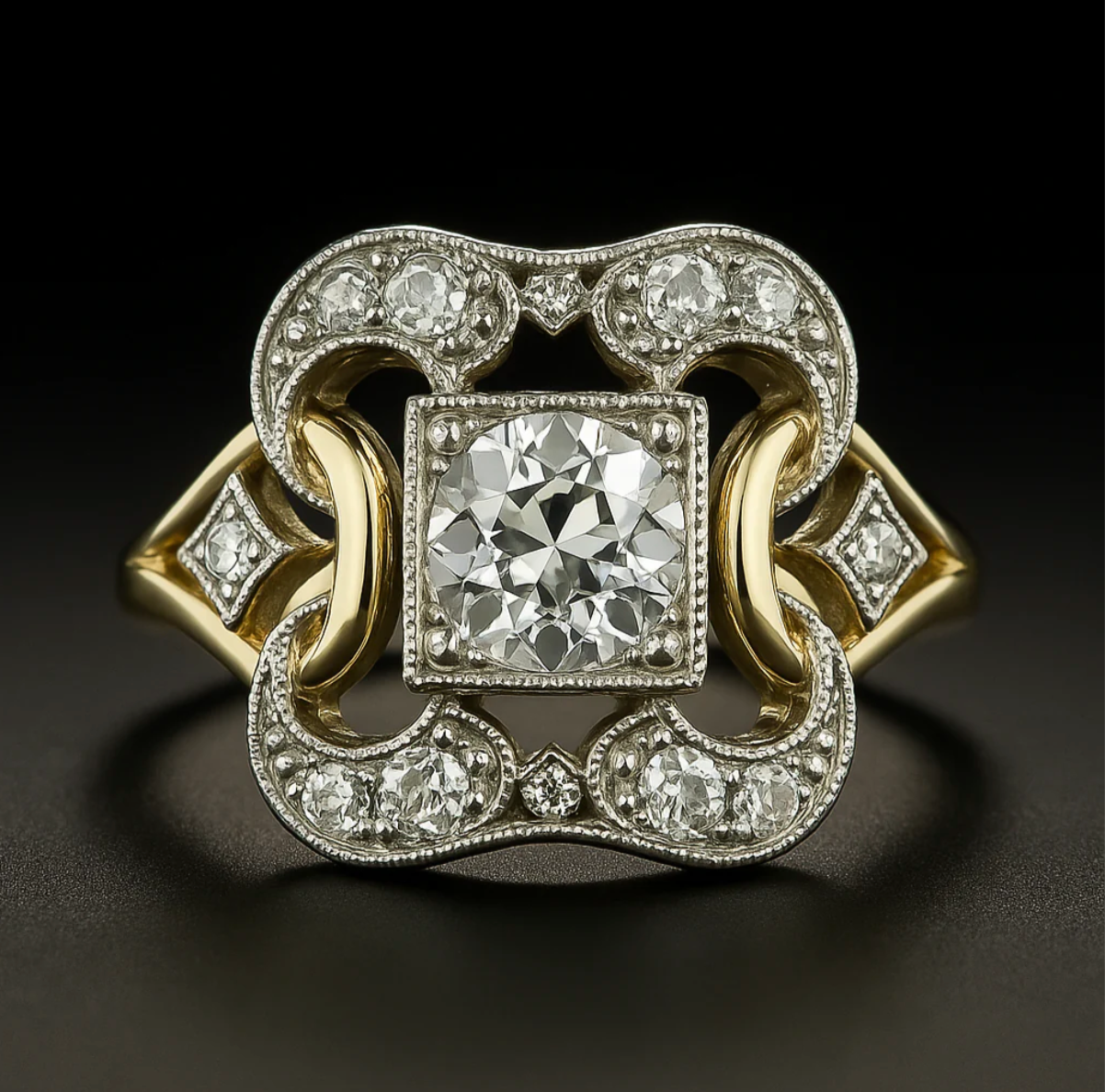 Isla – Vintage-Ring aus Gold und Zirkonia