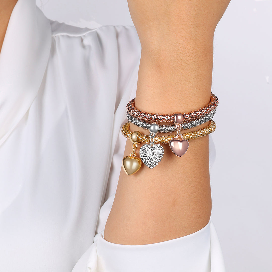 Aria – Armband aus Metall mit soliden Herzen