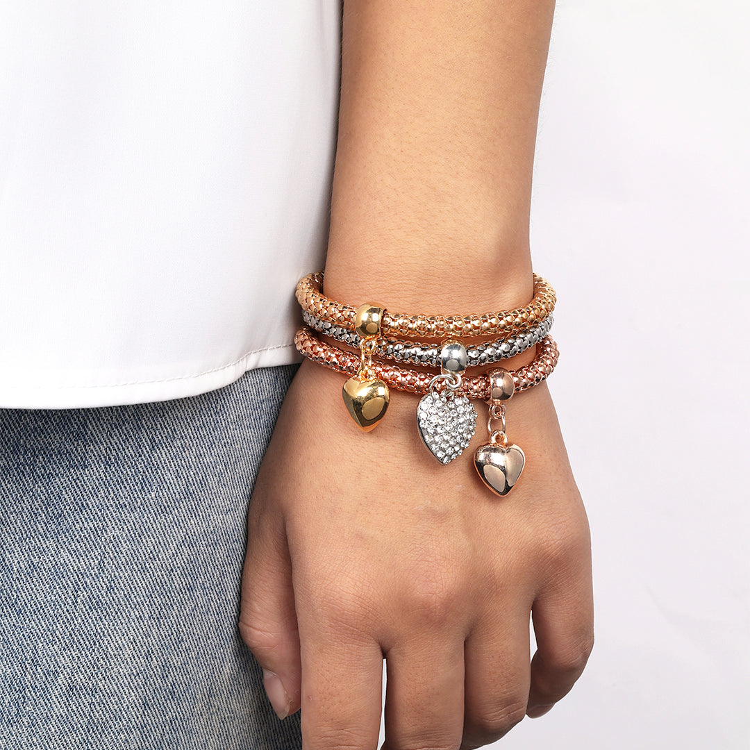Aria – Armband aus Metall mit soliden Herzen