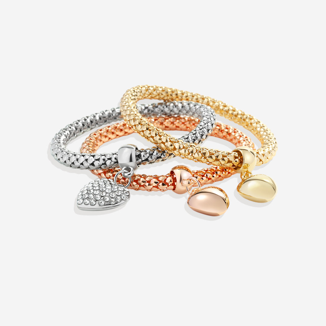 Aria – Armband aus Metall mit soliden Herzen