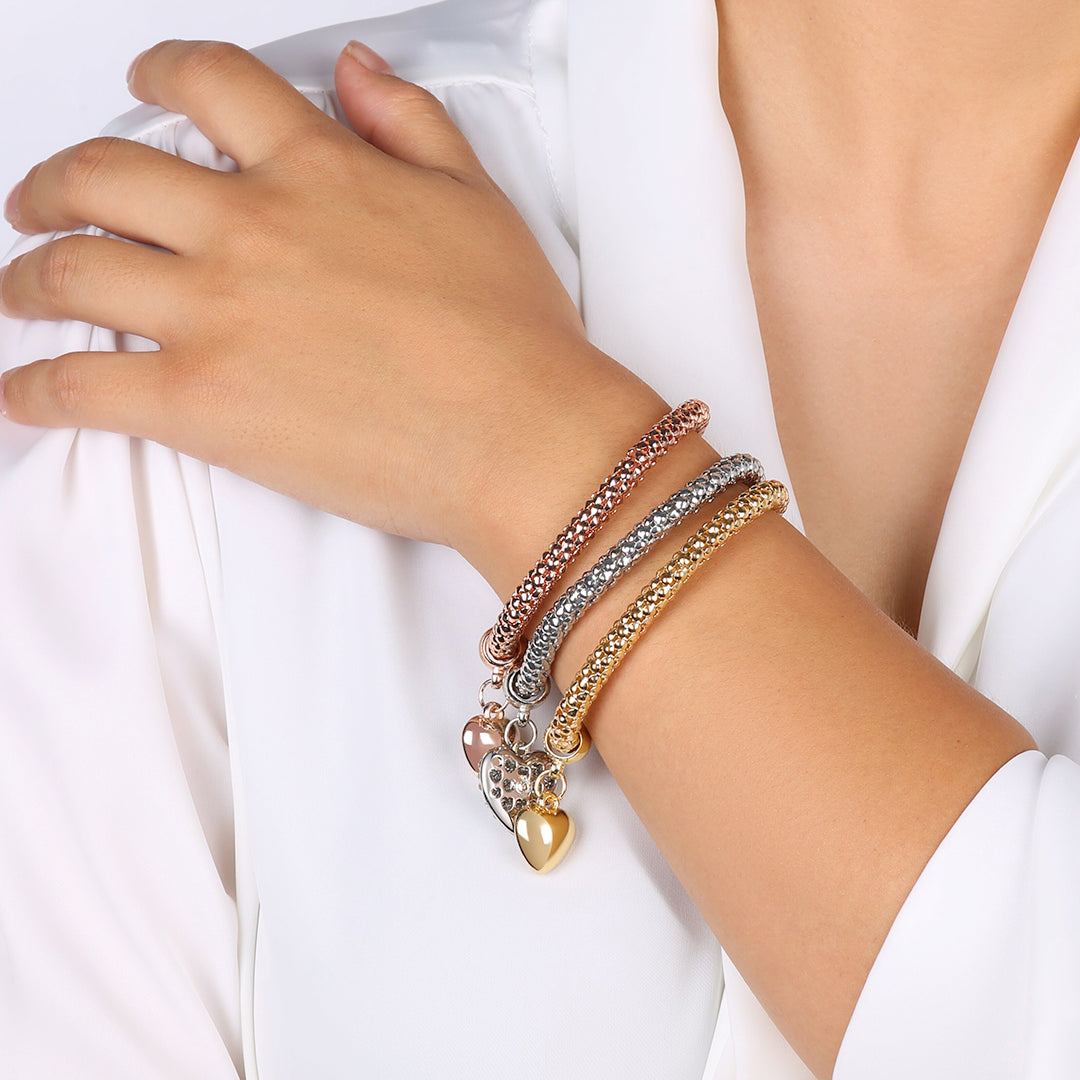 Aria – Armband aus Metall mit soliden Herzen