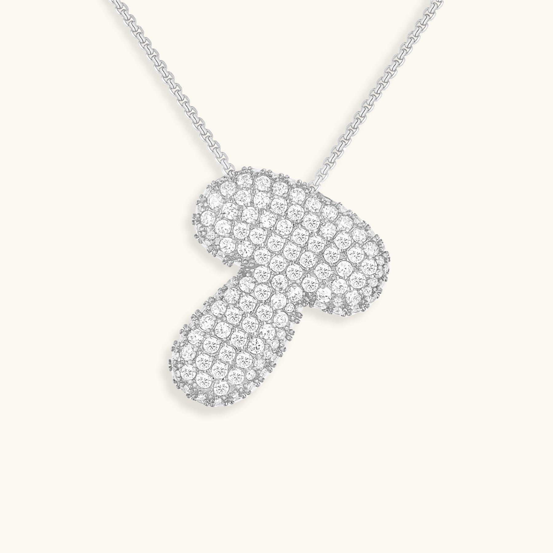 Bubble Initial Diamant Halskette