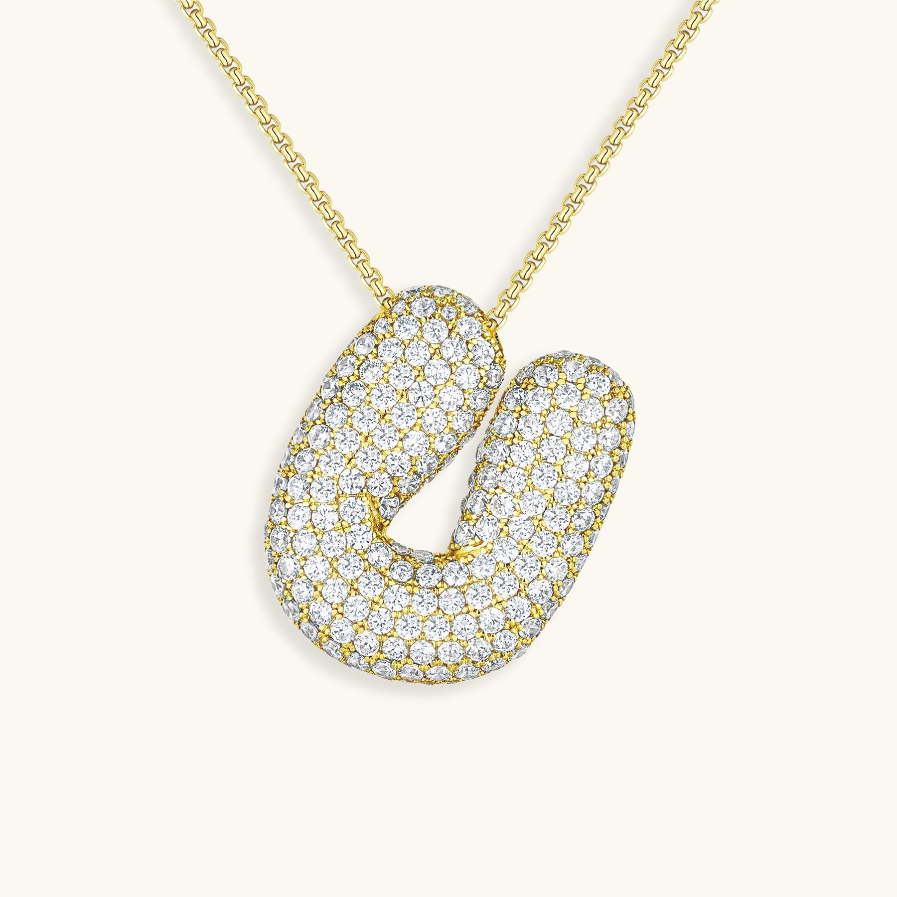 Bubble Initial Diamant Halskette