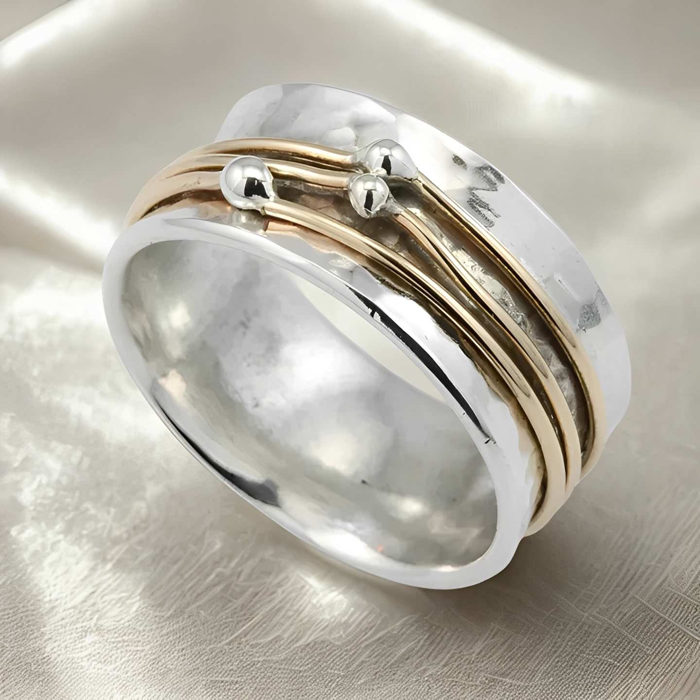 Alix – Ring Silber und Gold Retro Stil