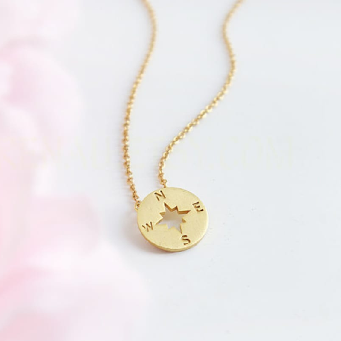 Runder Kompass - Charme Halskette