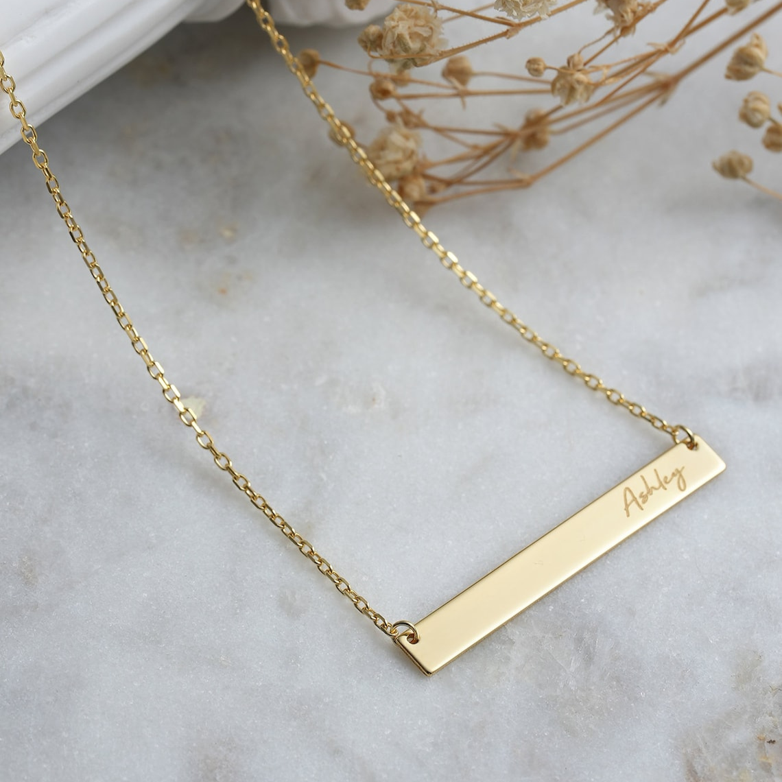 Name Bar Halskette - Personalisierte Bar Halskette