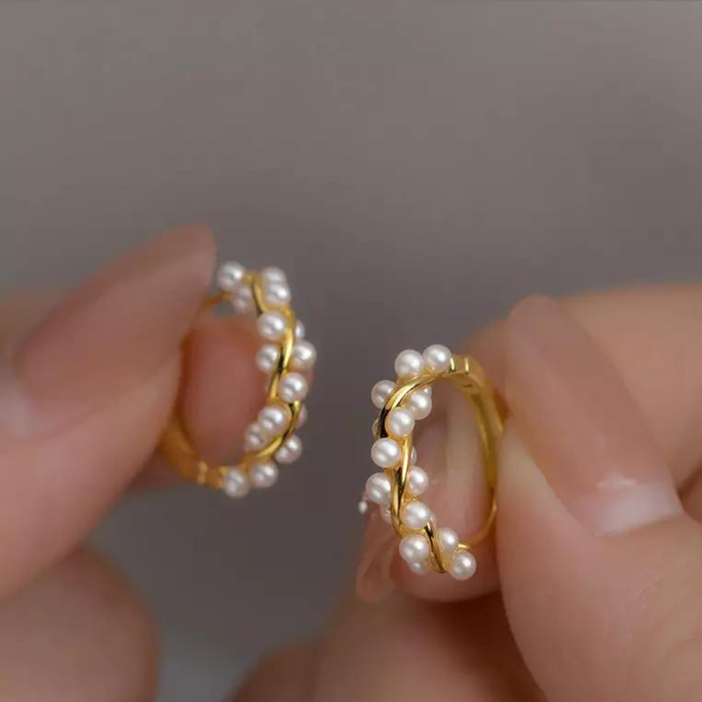 Kunstperlen-Ohrringe - Schicke Perlen-Ohrringe