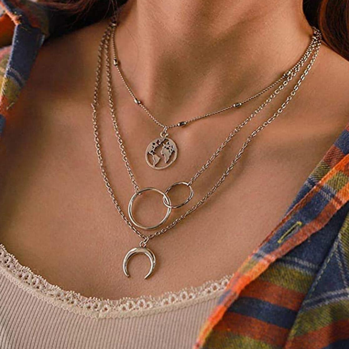 Erde Halskette - Bohème Lagen-Set