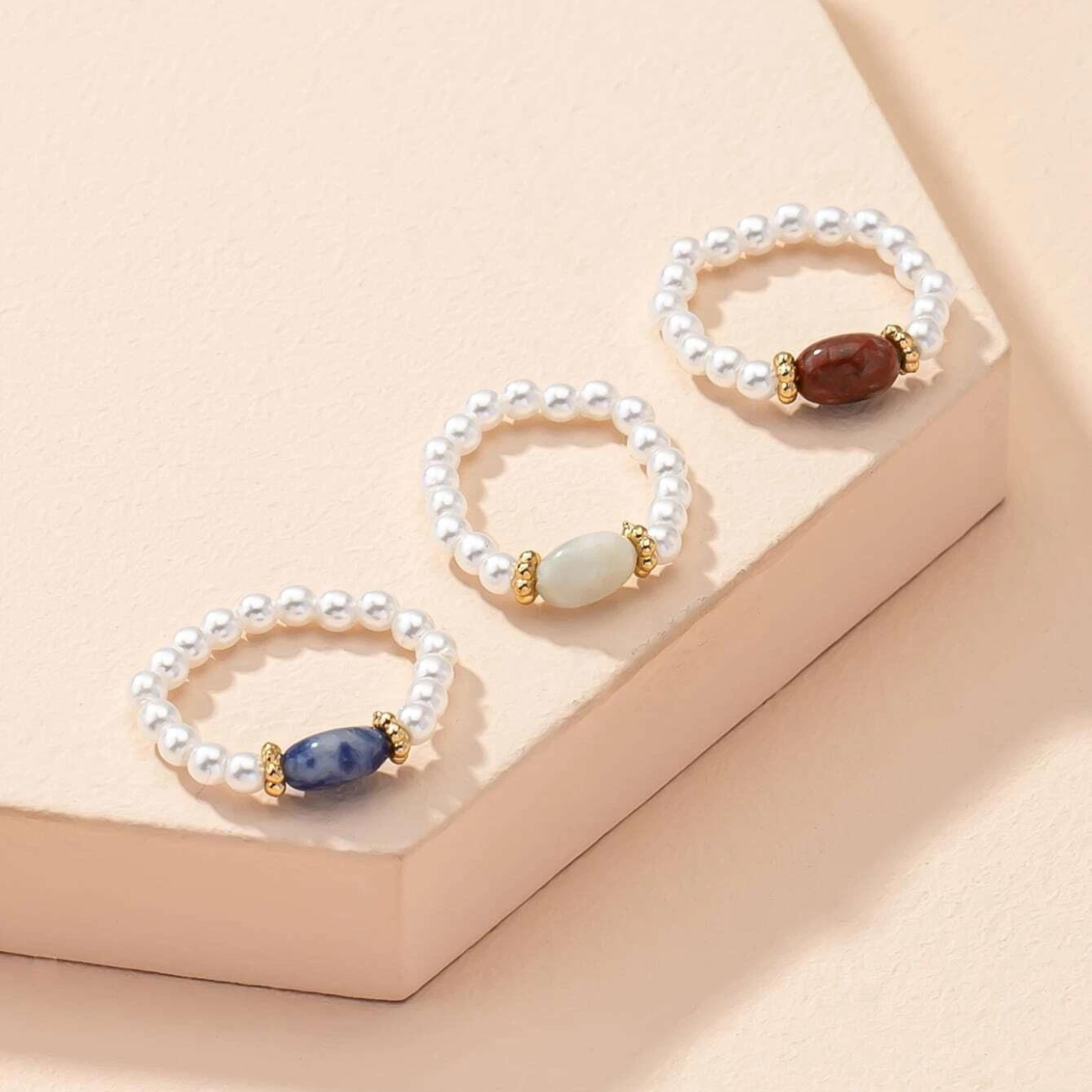 Steinperle - Vintage Perlenring