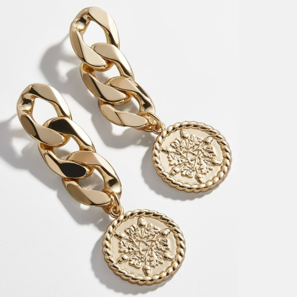 Münzketten-Ohrringe - Goldene Ohrringe