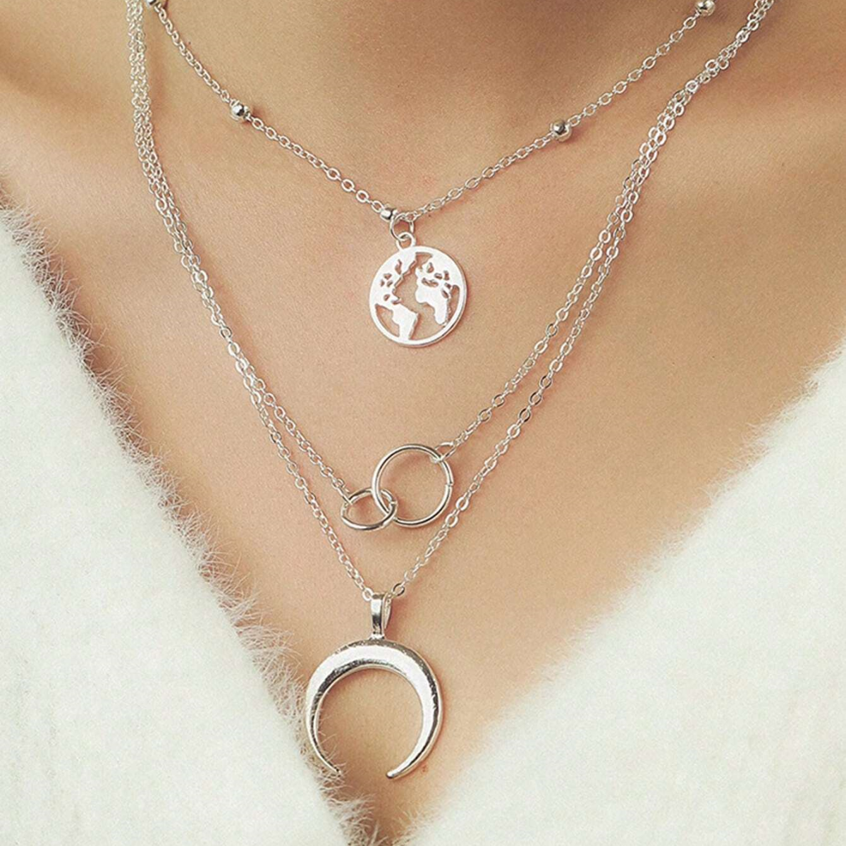 Erde Halskette - Bohème Lagen-Set