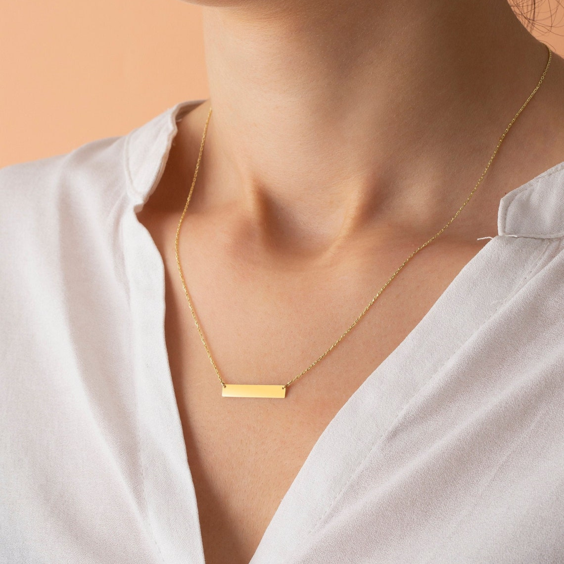 Name Bar Halskette - Personalisierte Bar Halskette