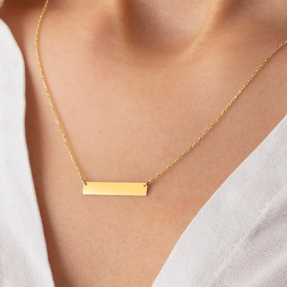 Name Bar Halskette - Personalisierte Bar Halskette