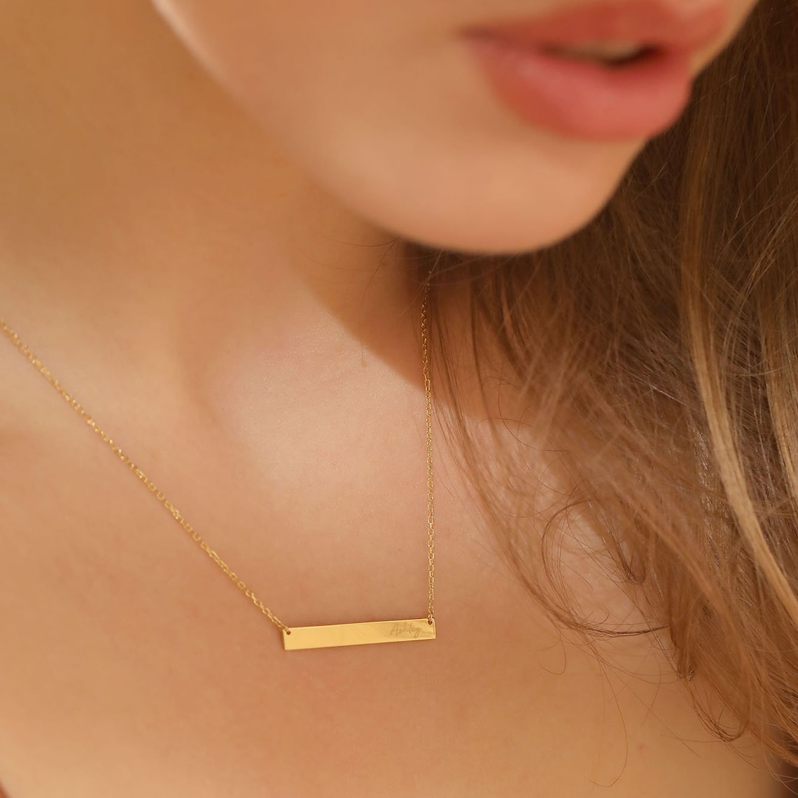 Name Bar Halskette - Personalisierte Bar Halskette