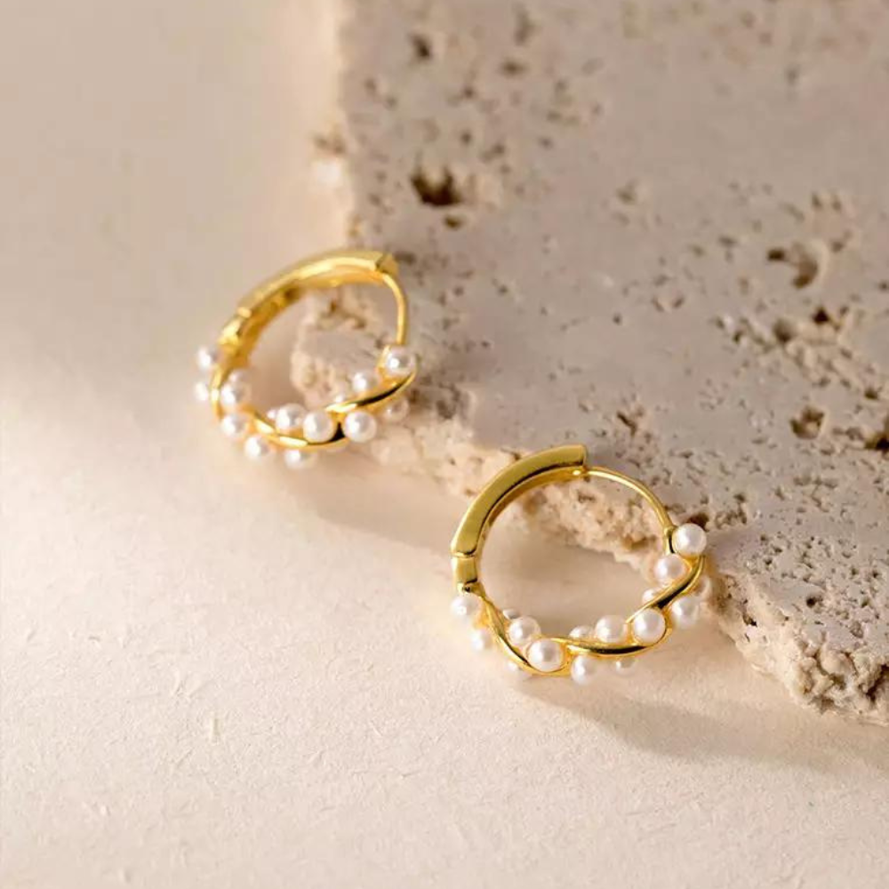 Kunstperlen-Ohrringe - Schicke Perlen-Ohrringe