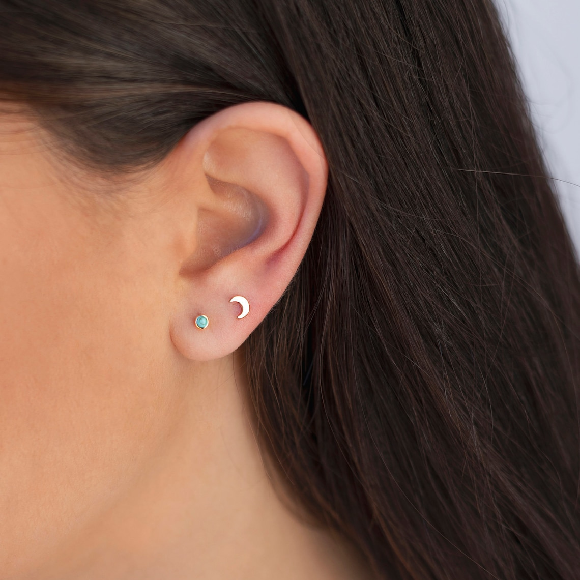 Mond Ohrstecker - Winzige Mond Ohrringe
