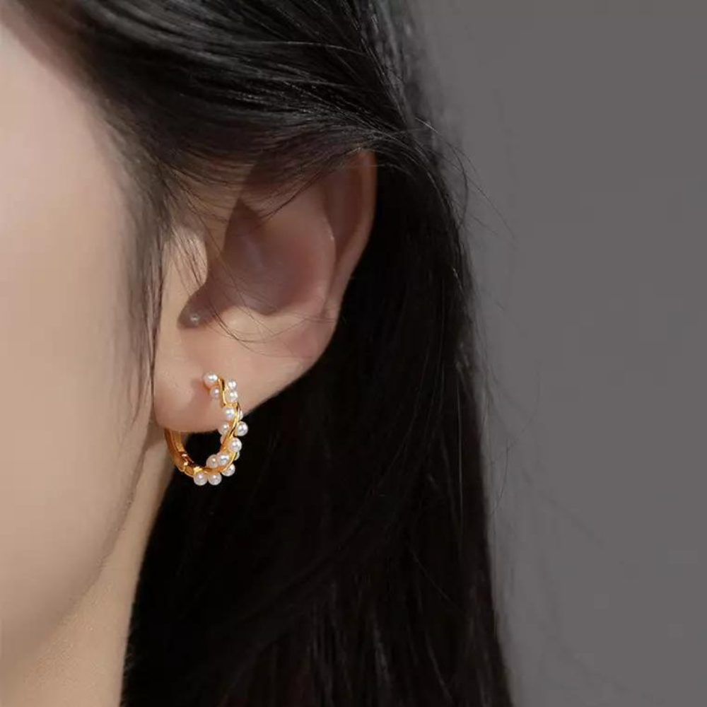 Kunstperlen-Ohrringe - Schicke Perlen-Ohrringe