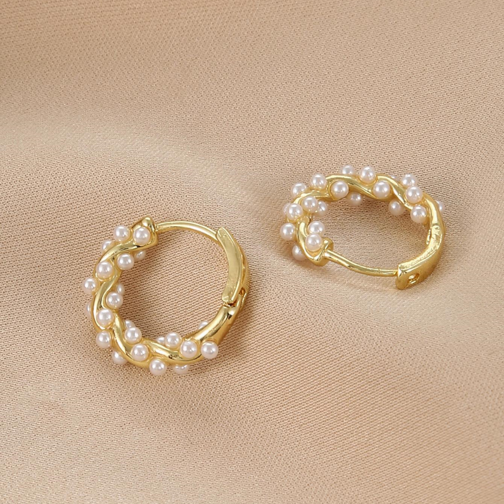 Kunstperlen-Ohrringe - Schicke Perlen-Ohrringe